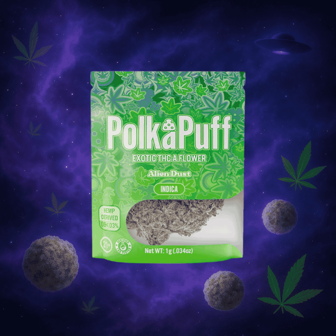 PolkaPuff - Alien Dust | Indica | 1g Exotic THC-A Flower - Image 2