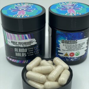 Cosmic Caps Shroom Capsules – Albino Golden Halo | 14.5g